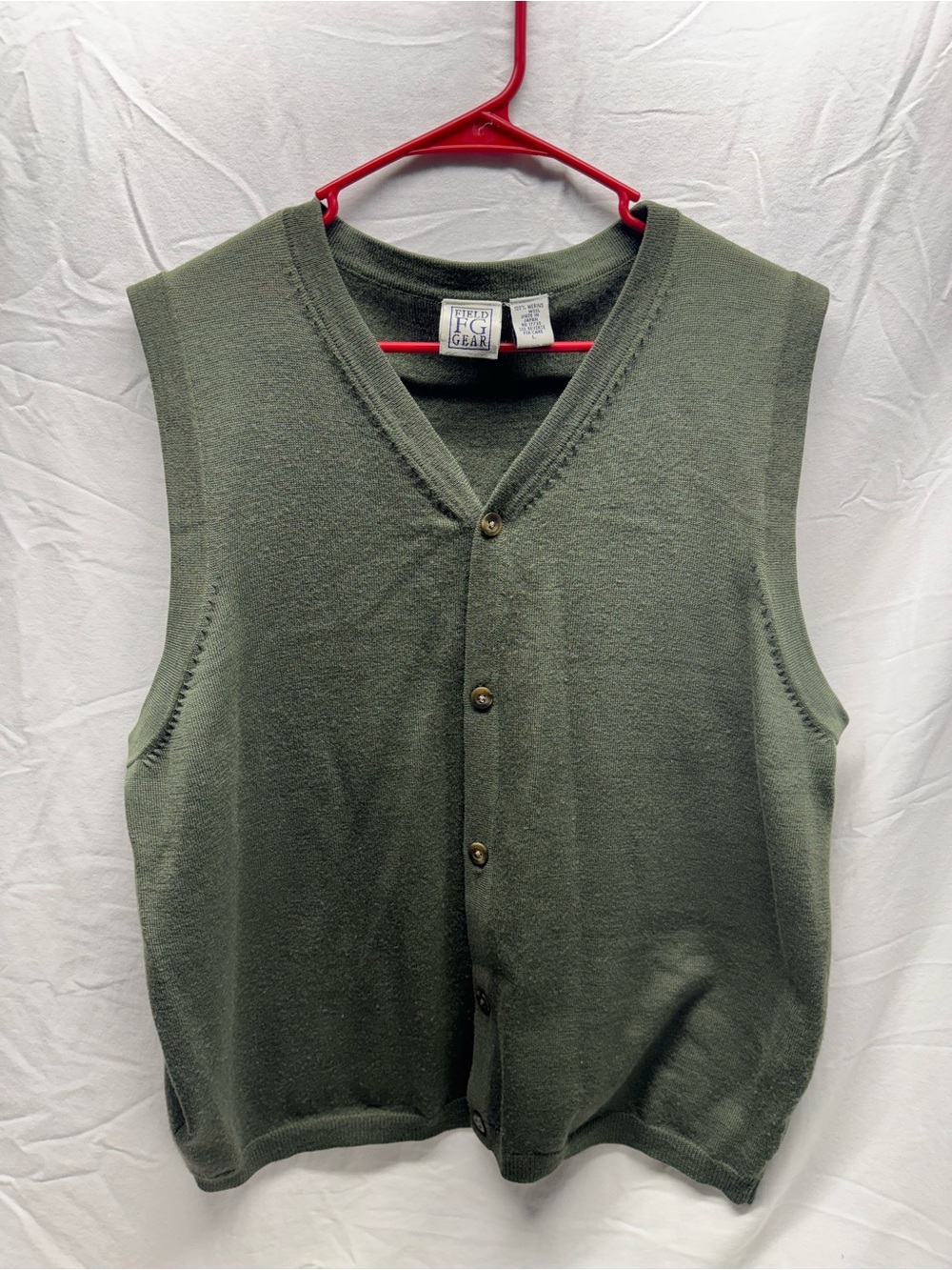 Classic Men's Olive Green Knit Vest by Field Gear